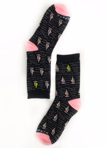 Navy & Pink Sail Ships